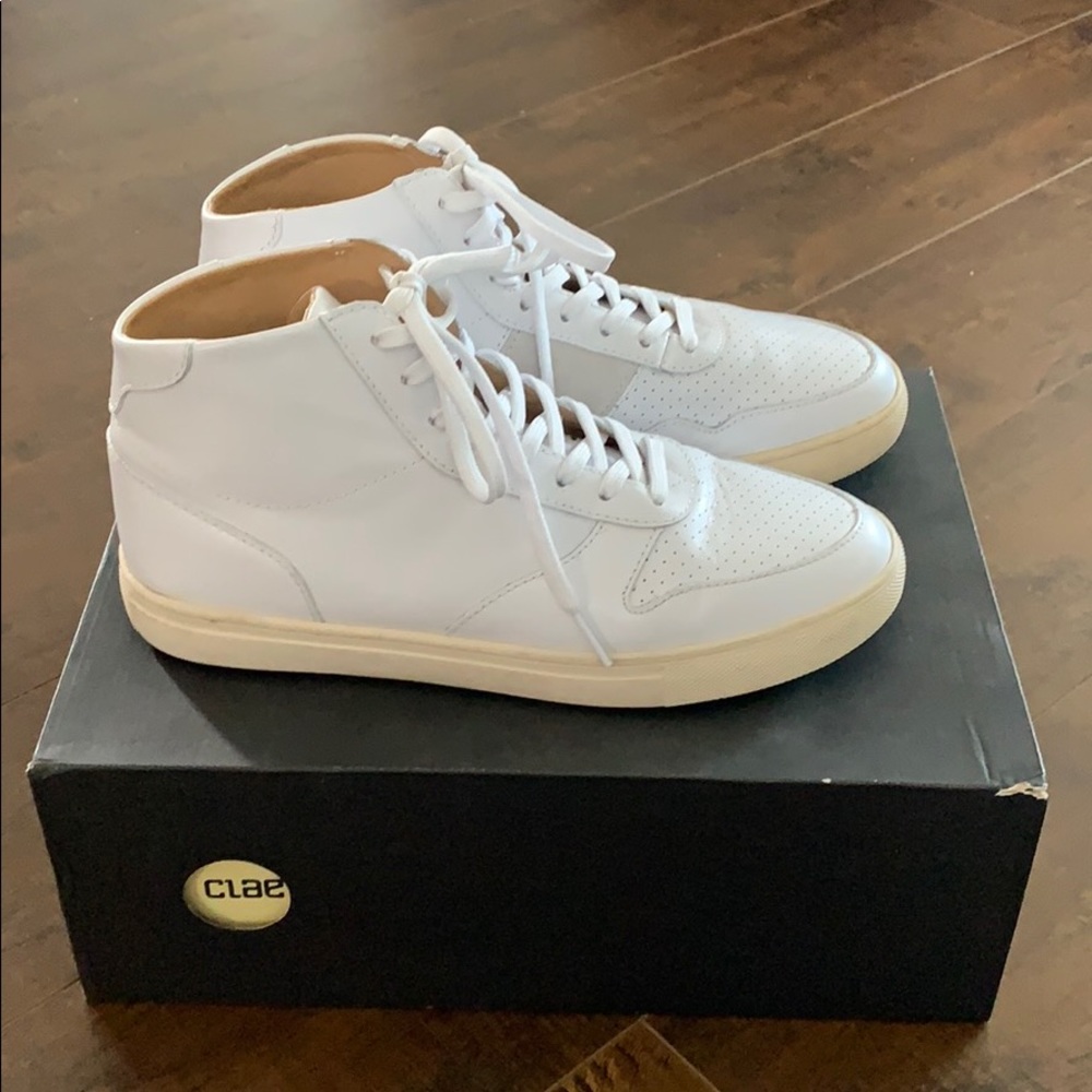 White Leather Clae Sneakers